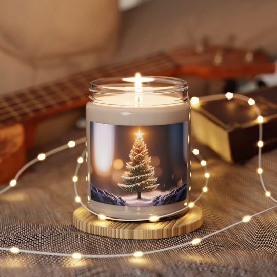 Divine Radiance: Premium Handcrafted Christmas Tree Candle with Starlit Topper