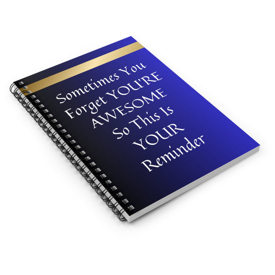 "Awesome Reminder Notebook - Brilliant Blue with Inspiring Quote