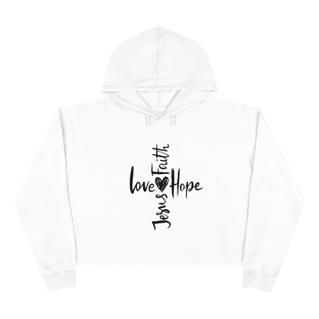 Faith & Love Jesus Crop Hoodie - Hope-Inspired Comfort Wear