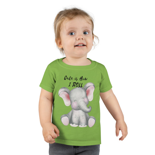 Adorable Elephant Kids Tee - 'Cute is How I Roll' - Trendy & Soft Cotton T-Shirt for Children
