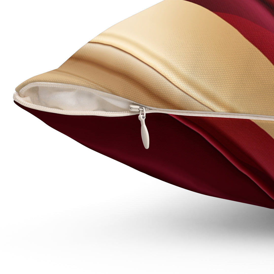 Luxury Curved Hues Pillow in Burgundy, Tan & Brown