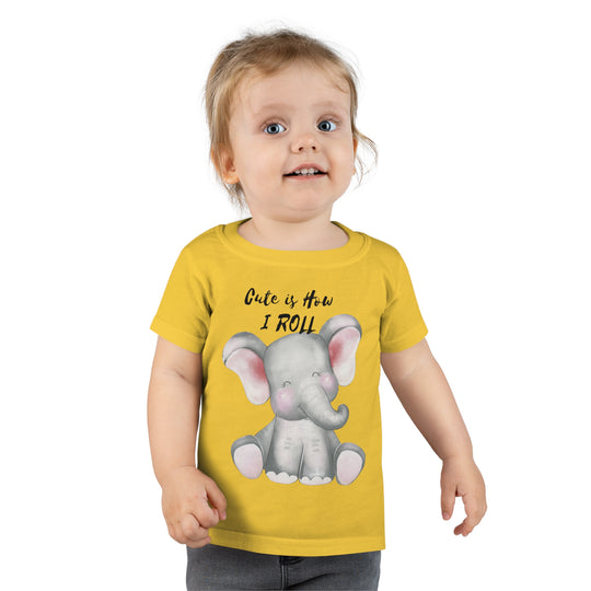Adorable Elephant Kids Tee - 'Cute is How I Roll' - Trendy & Soft Cotton T-Shirt for Children