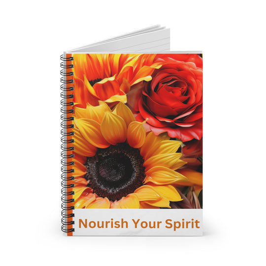 Sunflower & Rose Inspirational Notebook for Reflection & Growth