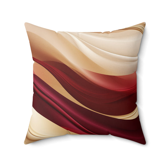 Luxury Curved Hues Pillow in Burgundy, Tan & Brown