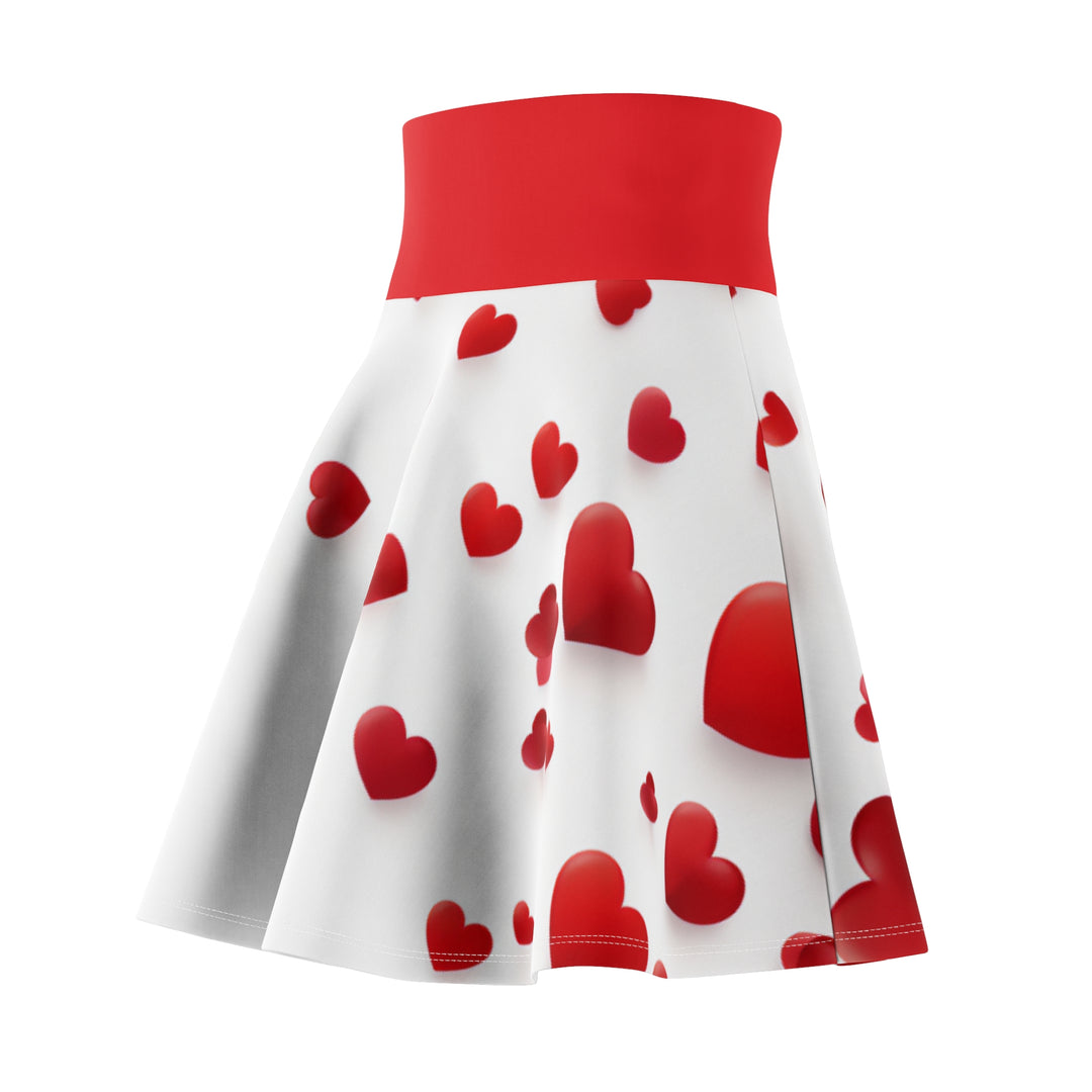 Charming Love Heart Mini Skirt - Trendy Red Hearts on White