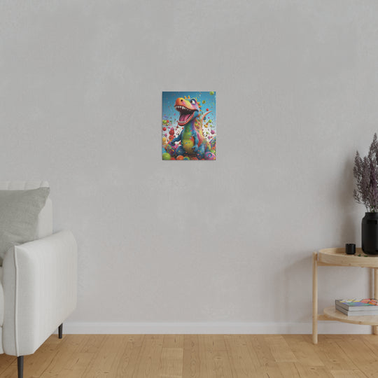 Vibrant Dino Delight: Premium Canvas Wall Art