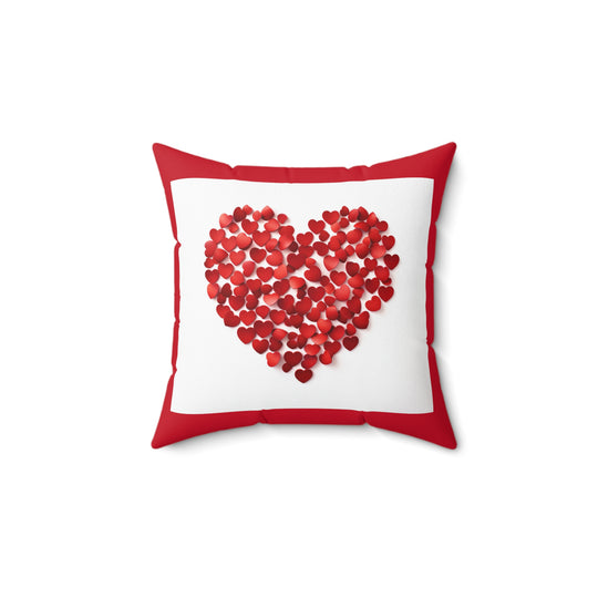 Love Embrace Heart-Shaped Red Mini Hearts Pillow - Luxurious Comfort & Trendy Home Deco