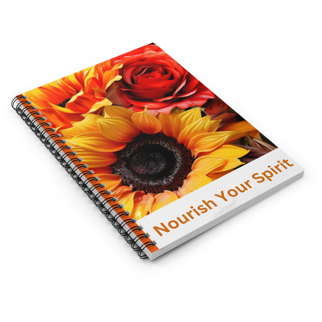 Sunflower & Rose Inspirational Notebook for Reflection & Growth