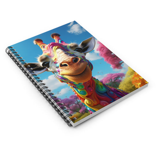 Vibrant Safari: Colorful Giraffe Artwork Notebook - Eco-Friendly, Artist-Designed Journal