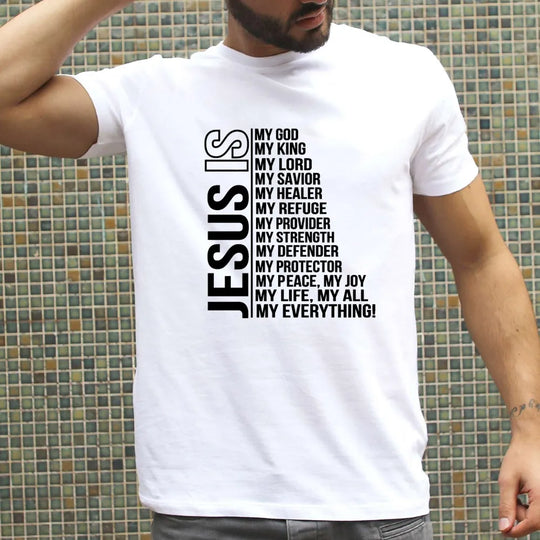 Inspirational 'Jesus Is' Statement T-Shirt - Trendy Faith-Based Apparel