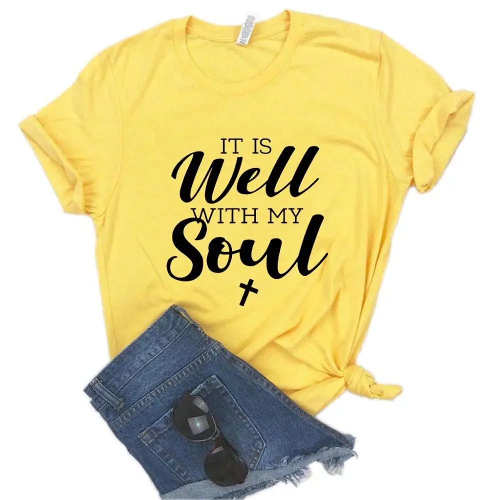 Comfort-Fit 'It Is Well with My Soul' Inspirational Tee