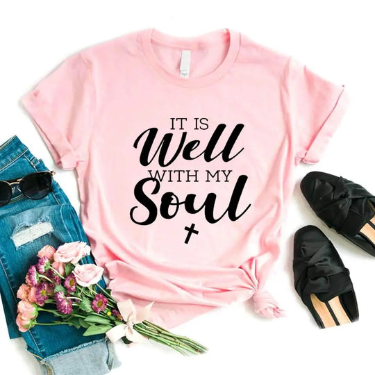 Comfort-Fit 'It Is Well with My Soul' Inspirational Tee