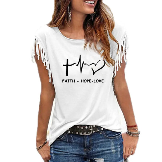 Faith, Hope, Love" - Women's Inspirational Graphic Tee